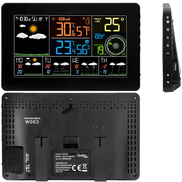 WLAN-Wetterstation mit Aussensensor – Digitale Wetterstation mit App & 5-Tage-Prognose, Thermometer, Hygrometer & Barometer