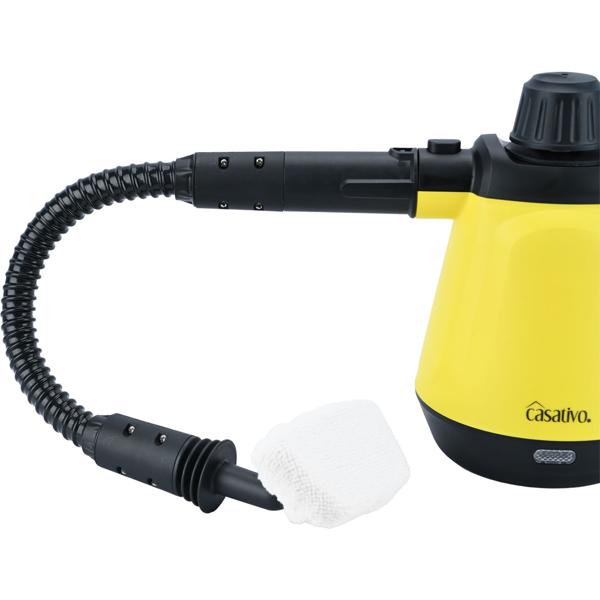 Premium Dampfreiniger, mobil, 3,5 bar Druck, 16 Zubehörteile-Aufsätze, kraftvolle 1.200W, gegen Fett u. Schmutz in Küche, Bad, Möbeln, Polstern, Auto