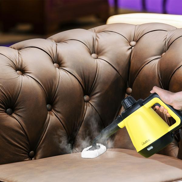 Premium Dampfreiniger, mobil, 3,5 bar Druck, 16 Zubehörteile-Aufsätze, kraftvolle 1.200W, gegen Fett u. Schmutz in Küche, Bad, Möbeln, Polstern, Auto