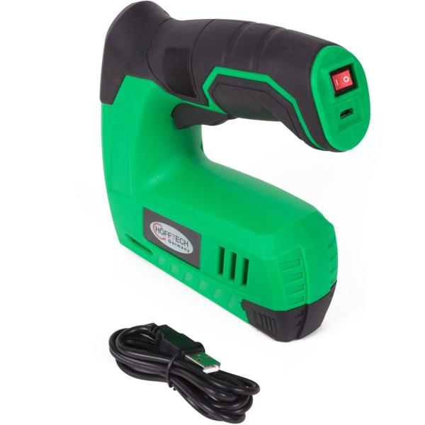 Akku-Tacker 1300 mAh - Ideal für Polstermöbel Reparaturen & DIY - Inkl. 1000 Heftklammern & 1000 Nägel (10mm) - Metalltacker 4V Batterie