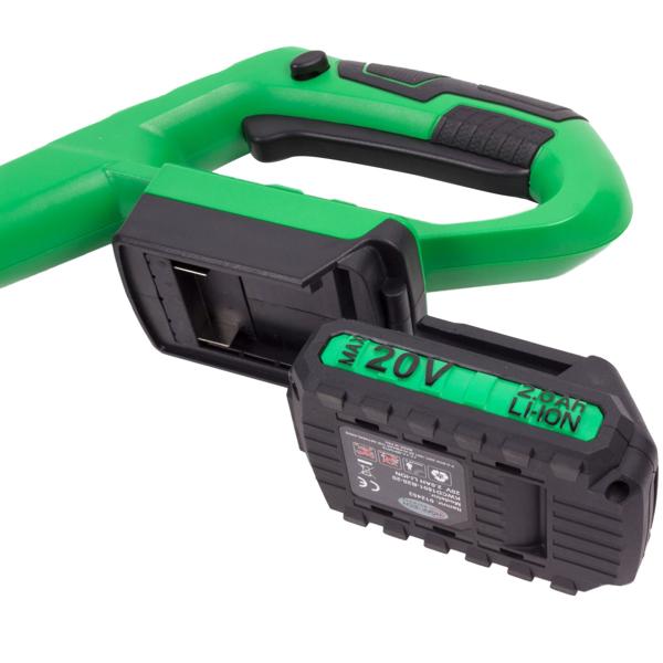 Komfortable Akku-Fugenbürste, 20V, 2000mAh, mit Führungsrad – Kabellos, silber-grün, mühelose Reinigung von Hofeinfahrten und Terrassen