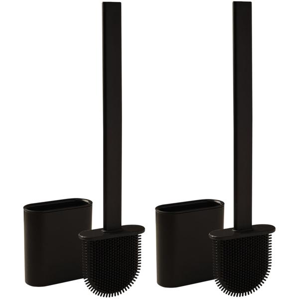 WC-Bürste (2er-Set) mit Silikonborsten & Halter – Toilettenbürste zum Aufstellen oder zur Wandmontage – Effizient & hygienisch