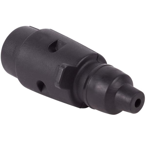 Anhänger Stecker 7-polig 12V - Sichere Verbindung für Fahrzeug & Anhänger - Robuster Kfz-Kupplungsstecker aus Kunststoff, schwarz