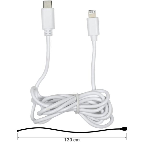 USB-C auf Lightning Ladekabel 1,2 m - Schnelles Laden mit 5V/2A für Natel - Zuverlässiger Datentransfer - Robuste weisse Nylon-Ummantelung