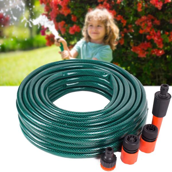 Gartenschlauch-Set mit Anschlüssen und Sprühkopf, 15 m