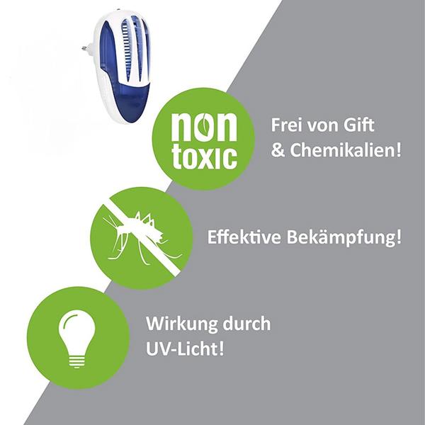 Effektiver Insektenvernichter (UV-Licht): Steckdosen-Fliegen- & Mückenabwehr für bis zu 30m². Zuverlässiger Schutz vor lästigen Insekten ohne Chemie