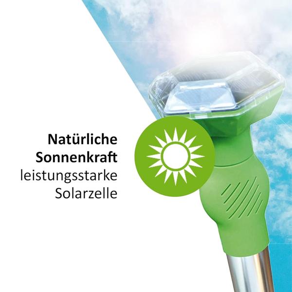 Universal Ultraschall-Tiervertreiber, Solar & Akku, bis 40 m², Hunde- & Katzenschreck, mobil, sichere Tierabwehr, ohne Chemie