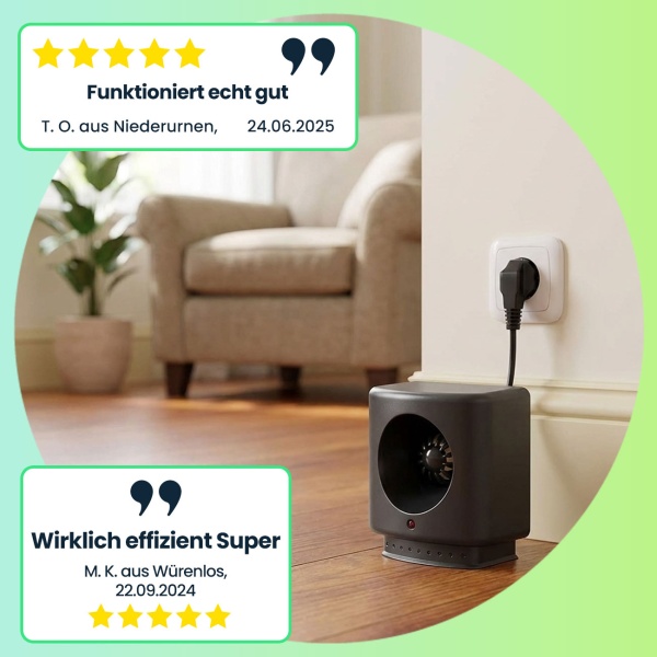 Ultraschall Mäuse- und Rattenabwehr 230V – effektiver Schutz bis 50 m² – chemiefrei, umweltfreundlich & geräuschlos – ideal für Haus, Garage & Keller