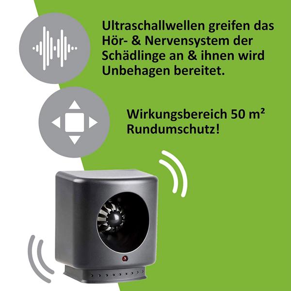 Ultraschall Mäuse- und Rattenabwehr 230V – effektiver Schutz bis 50 m² – chemiefrei, umweltfreundlich & geräuschlos – ideal für Haus, Garage & Keller