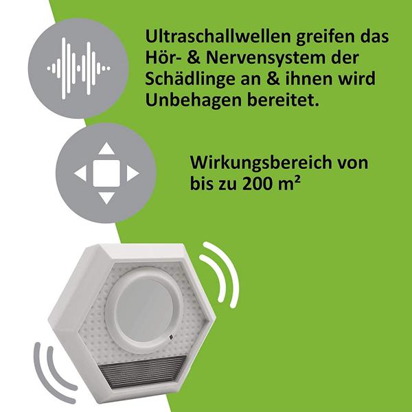 XL Ultraschall Tiervertreiber mit Blitz: 200m² Schutz, Akku & IP45 - Effektive Tierabwehr für Garten, Hof & mehr – Zuverlässig & Wetterfest