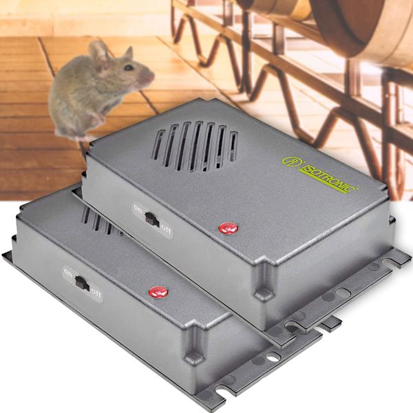 2er Set Hocheffektiver mobiler Ultraschall Vertreiber, Mäuse- und Rattenabwehr, batteriebetrieben, bis zu 40 m²