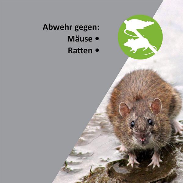 2er Set Hocheffektiver mobiler Ultraschall Vertreiber, Mäuse- und Rattenabwehr, batteriebetrieben, bis zu 40 m²