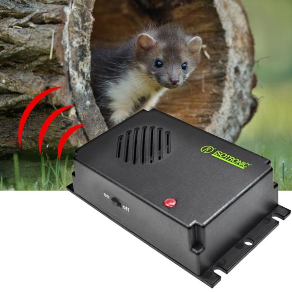 Bewährte Mobile Marder-Abwehr mit Ultraschall, Marder Schreck Auto batteriebetrieben, Marderschutz für KFZ, Motorraum, Estrich, Haus, Garten