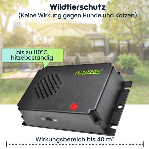 2er-Set Bewährte Mobile Marder-Abwehr mit Ultraschall, Marder Schreck batteriebetrieben, Marderschutz für KFZ, Motorraum, Haus, Garten