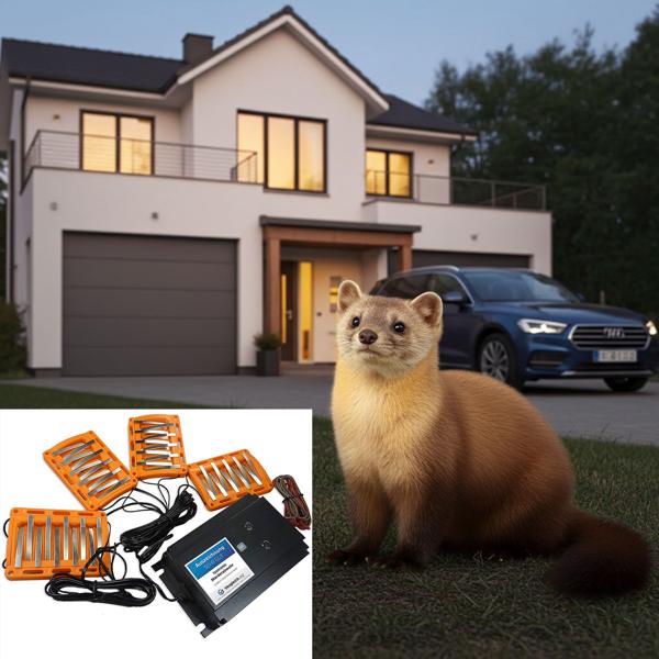 Ultimativer Marder-Schutz 3in1 – Ultraschall, Licht & elektrischer Schock, wetterfest, vertreibt Marder nachhaltig, schützt Ihr Fahrzeug