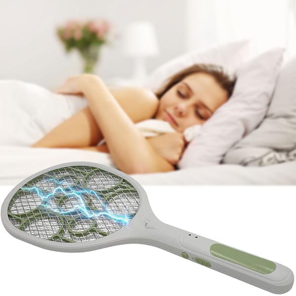 Elektrische Mückenklatsche Hochspannung - Fliegenklatsche mit Schutzgitter & LED-Licht, saubere Wände & effektive Insektenabwehr