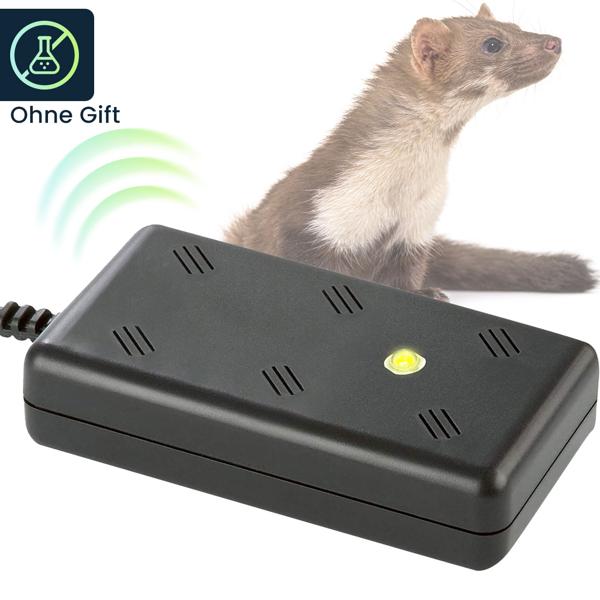 Effektive Marder-Abwehr mit Ultraschall & Blitzlicht – 230V Netzbetrieb für dauerhaften Schutz, vertreibt Marder schonend & zuverlässig