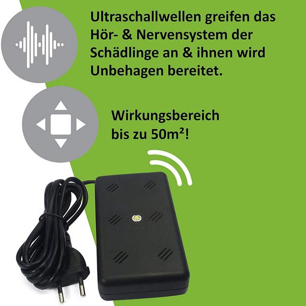 Effektive Marder-Abwehr mit Ultraschall & Blitzlicht – 230V Netzbetrieb für dauerhaften Schutz, vertreibt Marder schonend & zuverlässig