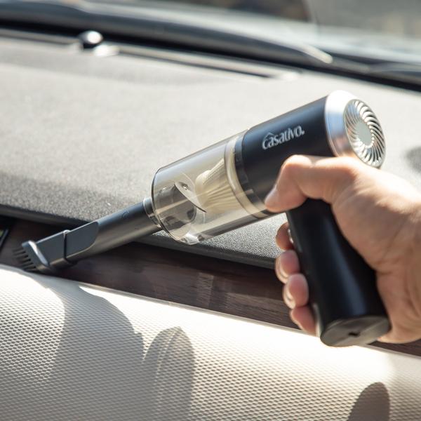 Kompakter Akku-Handstaubsauger mit LED-Leuchte, leistungsstarkem HEPA-Filter & 3 kPa Saugkraft, schwarz – ideal für Auto, Haushalt