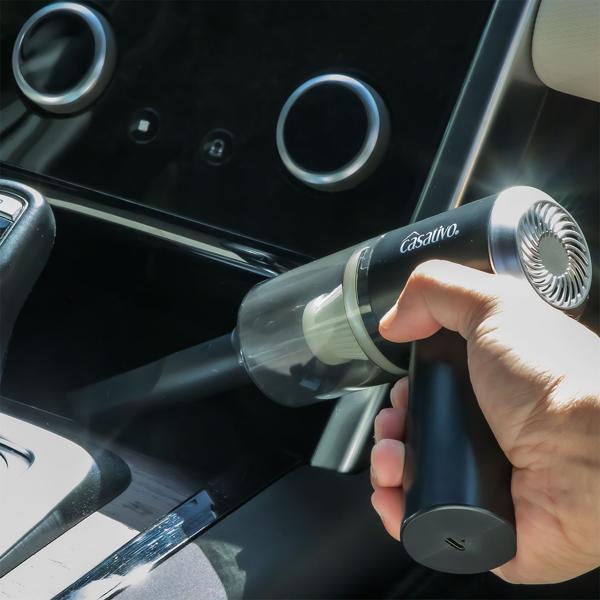 Kompakter Akku-Handstaubsauger mit LED-Leuchte, leistungsstarkem HEPA-Filter & 3 kPa Saugkraft, schwarz – ideal für Auto, Haushalt