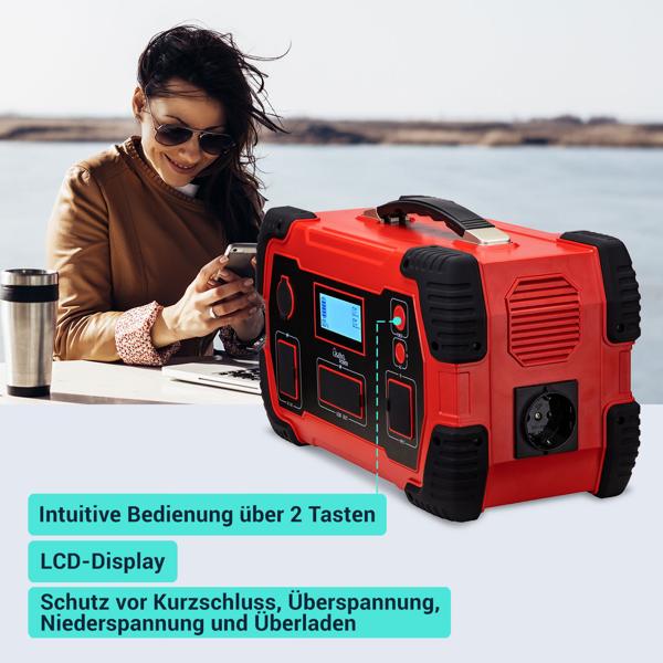 Professionelle tragbare Powerstation & Solar-Generator, 800 Wh, 1000 Watt im Set mit 1 mobilen 110-Watt-Solarpanel