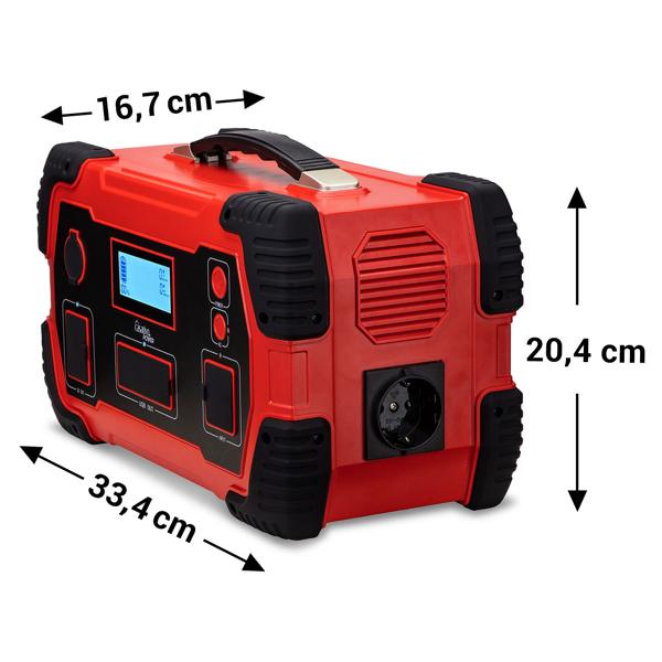 Hochleistungs-Powerstation & Solar-Generator mit 800 Wh, 230V & 12V, 1.000 Watt, 8 Anschlüsse, Überspannungsschutz
