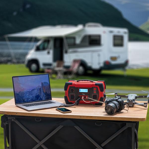 Hochleistungs-Powerstation & Solar-Generator mit 800 Wh, 230V & 12V, 1.000 Watt, 8 Anschlüsse, Überspannungsschutz