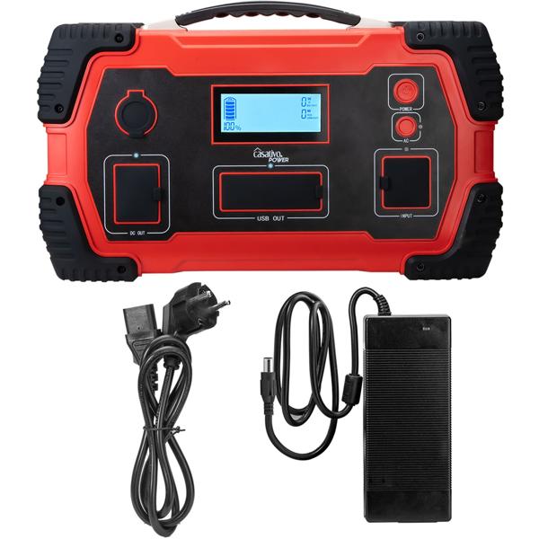 Hochleistungs-Powerstation & Solar-Generator mit 800 Wh, 230V & 12V, 1.000 Watt, 8 Anschlüsse, Überspannungsschutz