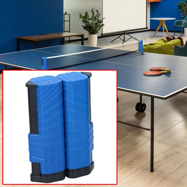 Tischtennisnetz ausziehbar - Für Tischplatten bis 165cm Länge & 5cm Dicke - Stabiles Ping Pong Netz mit Cliptechnik für Büro, Zuhause & unterwegs