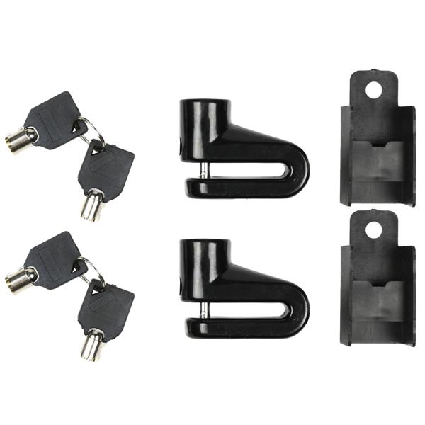 2er-Set Bremsscheibenschloss inkl. Halterung - Robuster Diebstahlschutz für Motorrad, Mofa & Velo - Stoss- & Wetterfest, gehärteter Stahl, Ø 5,5mm