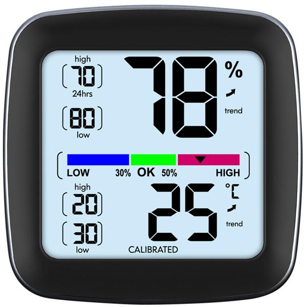 Digitales Präzisions-Thermo-Hygrometer – kalibrierbar mit LCD-Display – genaue Messung von Temperatur & Luftfeuchtigkeit – ideal für Zuhause, Büro & Garten