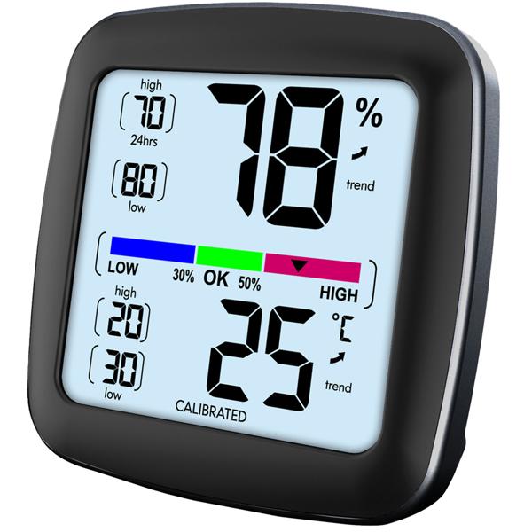 Digitales Präzisions-Thermo-Hygrometer – kalibrierbar mit LCD-Display – genaue Messung von Temperatur & Luftfeuchtigkeit – ideal für Zuhause, Büro & Garten
