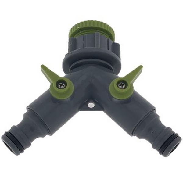 3er-Set 2-Wege-Ventil für Wasserhähne 1/2-3/4 Zoll - Y-Verteiler mit separater Absperrvorrichtung - Ideal für Gartenbewässerung & Schlauchadapter