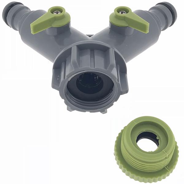 3er-Set 2-Wege-Ventil für Wasserhähne 1/2-3/4 Zoll - Y-Verteiler mit separater Absperrvorrichtung - Ideal für Gartenbewässerung & Schlauchadapter