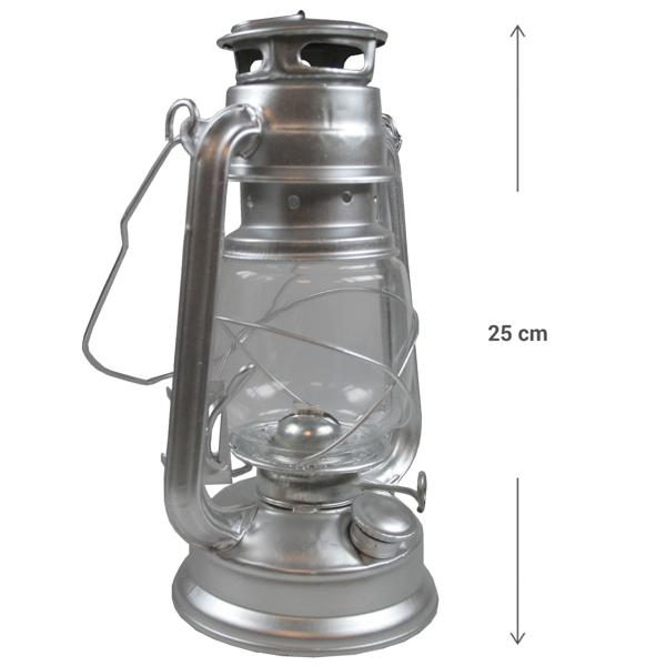 2er-Set Öl-Sturmlaterne 25 cm - Vintage Look für Garten, Camping & Notfälle - Robustes Glas/Metall - 200ml Tank, Flammen regulierbar