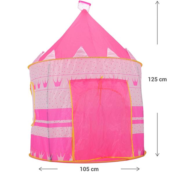 Zauberhaftes Prinzessinnen-Schloss Spielzelt - rosa, Ø 105 x 125 cm. Spielspass für Kinder, ideal für Rollenspiele und fantasievolle Abenteuer
