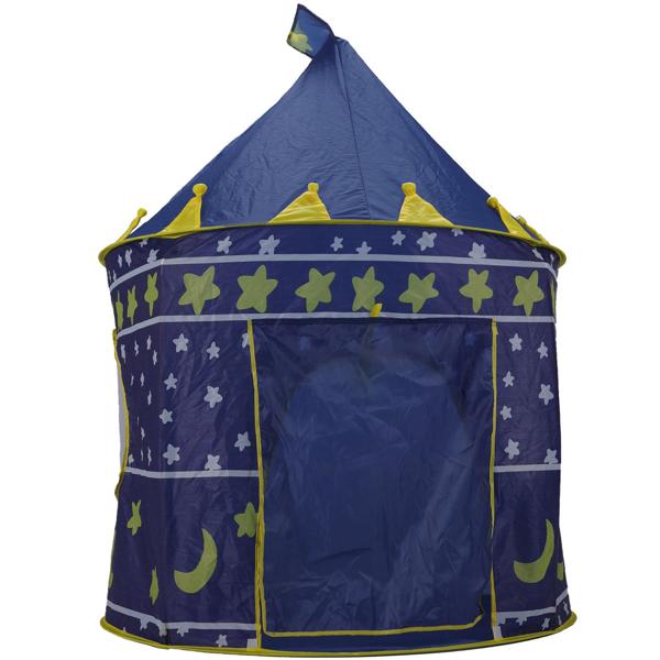 Ritter-Schloss Spielzelt, Ø 105 x H 125cm – blau mit Ornamenten, ideal für Ritter, Feen & Zauberer, Fantasievolle Spielwelt