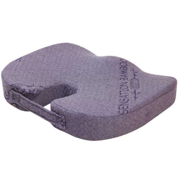 Bambus-Sitzkissen - passt sich optimal Ihrem Körper an - Memory-Foam, 45x30x6,4cm, waschbar - Ideal für Büro & Reisen