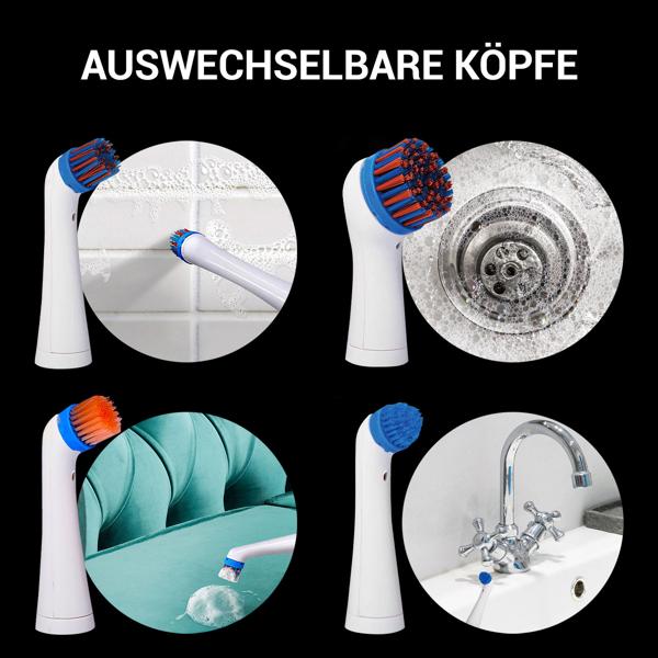 Elektrische Reinigungsbürste mit 4 Aufsätzen