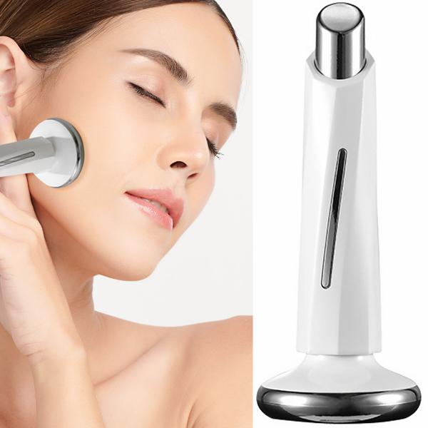 Gesichtsmassagegerät Mikrovibrationen - Fördert Durchblutung & beugt Falten vor - Lichtmassage (Blau/Rot) - Kompakt (23g) - 10000 rpm - Inkl. CR 2032