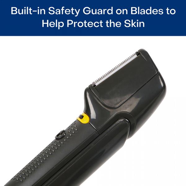 Haarschneider mit ausziehbarem Griff - präziser Barttrimmer, 5 Aufsätze, LED-Leuchte, kabelloser Batteriebetrieb - ideal für unterwegs & Camping