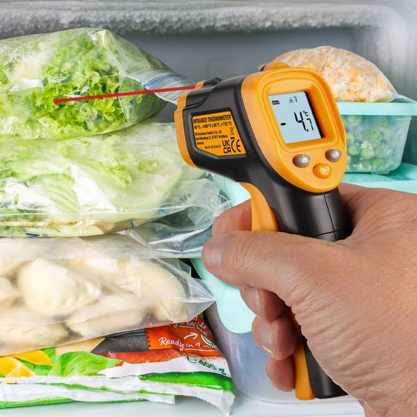 Infrarot-Thermometer mit Laser – präzise, berührungslose Temperaturmessung von -50 bis +400 °C, ideal für Küche, Handwerk & Technik