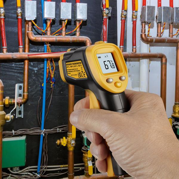 Infrarot-Thermometer mit Laser – präzise, berührungslose Temperaturmessung von -50 bis +400 °C, ideal für Küche, Handwerk & Technik