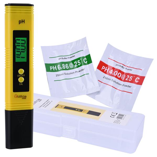 2er-Set Digitales pH-Messgerät mit ATC-Funktion, LCD-Display, pH-Messbereich 0-14, präzise pH Wert Messung für Trinkwasser, Aquarien, Pools, und Teiche