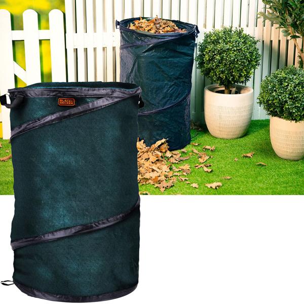 Gartensack, 120 Liter, Ø 45 x 75 cm - stabiler Gartenabfallsack, faltbar und selbststehend, ideal für Grünschnitt