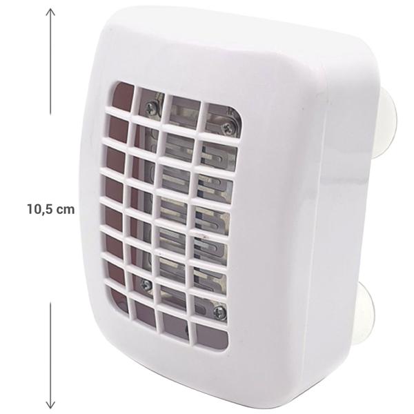 2er-Set Solar Insektenvernichter - Schutz vor Mücken, Moskitos & Fliegen für ruhigen Schlaf - mit Saugnäpfen für Fenster - 10,5 cm weiss