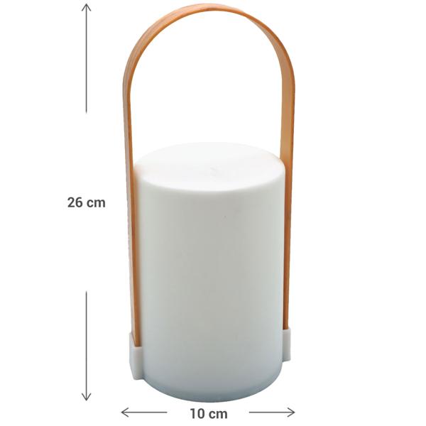 Dekolaterne "Lounge" LED-Leuchte - Farbwechsel oder Warmweiss - Batteriebetrieben mit Tragegriff - Innen- & Aussenbereich - 25x11.5x10cm - Kunststoff Weiss