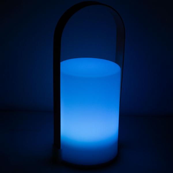 2er-Set Dekolaterne Lounge - Stimmungslicht für Innen & Aussen - Farbwechsel oder Warmweiss - Batteriebetrieben - LED-Leuchte 25x11.5x10cm Kunststoff Weiss