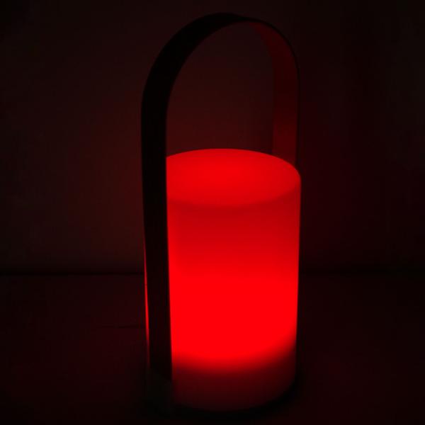 2er-Set Dekolaterne Lounge - Stimmungslicht für Innen & Aussen - Farbwechsel oder Warmweiss - Batteriebetrieben - LED-Leuchte 25x11.5x10cm Kunststoff Weiss