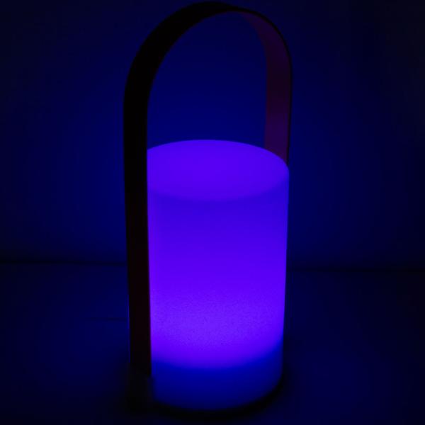 2er-Set Dekolaterne Lounge - Stimmungslicht für Innen & Aussen - Farbwechsel oder Warmweiss - Batteriebetrieben - LED-Leuchte 25x11.5x10cm Kunststoff Weiss